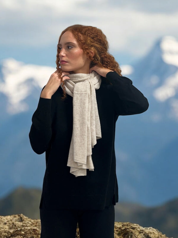 Sciarpa 100% Cashmere Unisex -Beige